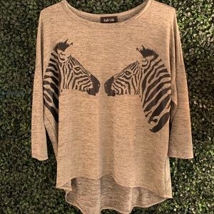 Fab'rik zebra 3/4 sleeve top